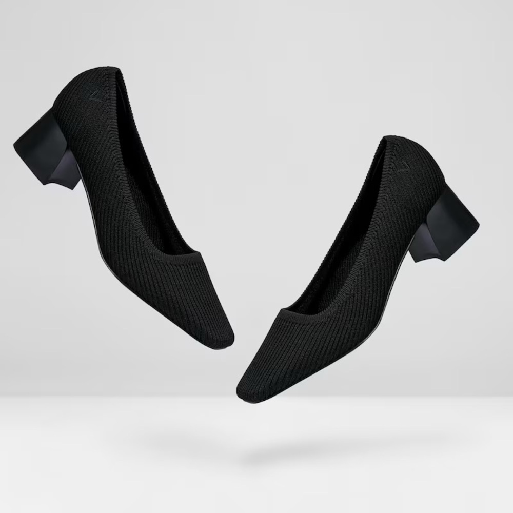 NIB Vivaia Melody 2.0 Sz 10 41.5 Square-Toe Black Heels - Picture 6 of 16
